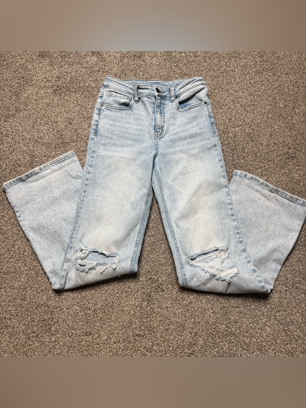 Grace & Lace Light Blue Distressed Boyfriend Jeans
